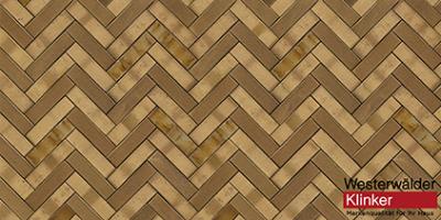 Тротуарная клинкерная брусчатка PK86S Hellbraun-bunt Spezial 200x100x40 Westerwalder Klinker